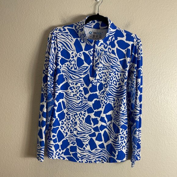 IBKUL Womens Large Bianca Animal Long Sleeve Golf Tennis UPF 50+ Cooling Shirt - Picture 7 of 11